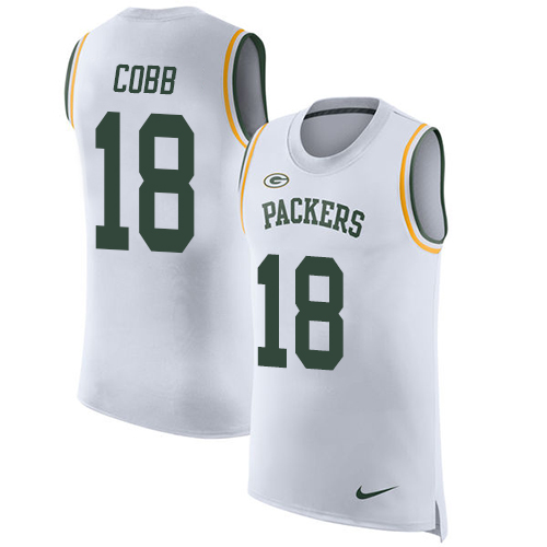 Nike Packers #18 Randall Cobb White Men's Stitched NFL Limited Rush Tank Top Jersey - Click Image to Close